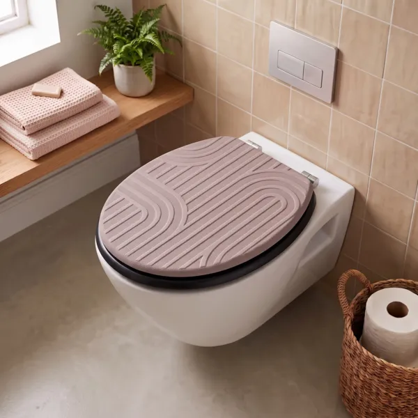 Abattant WC efecto madera 18 pulgadas Minimalist Rosa rubor