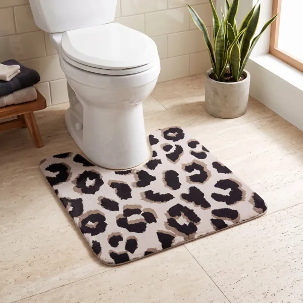 Rutschfester WC-Vorleger Leopard (45 x 50 cm) Serengeti Schwarz und Wei�