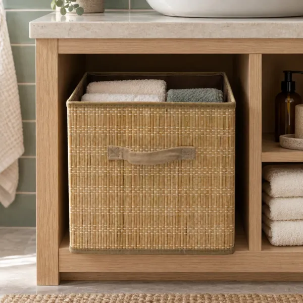 Cesta de almacenamiento plegable de bamb� (28 x 28 cm) Velmio Natural