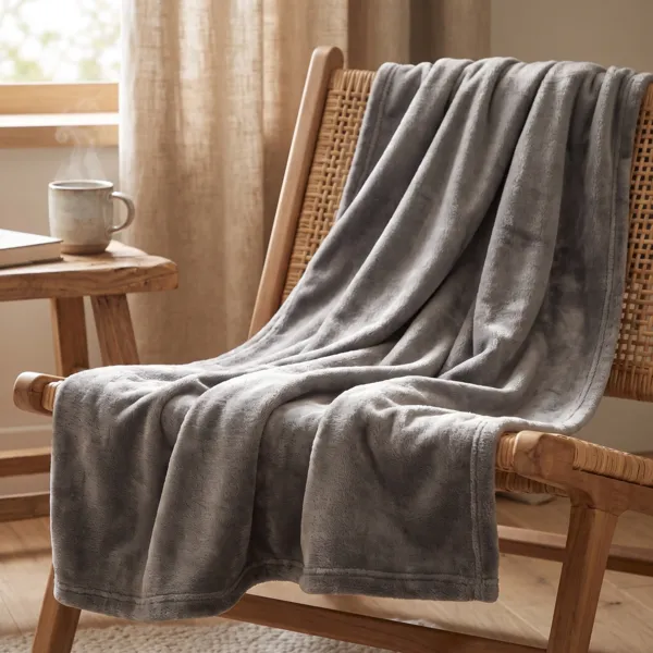 Plaid doux (230 cm) Tendresse Gris