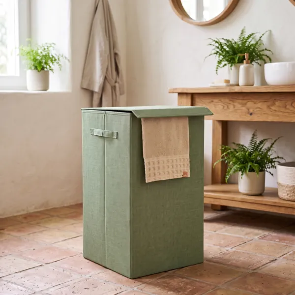 Panier � linge pliable (H60 cm) TissuFlex Vert