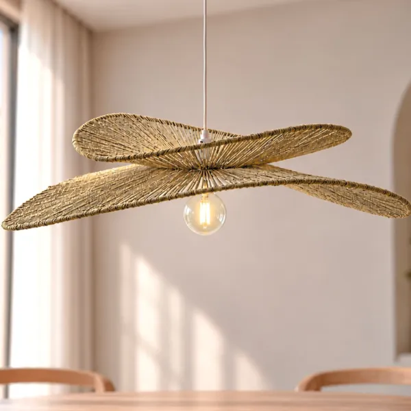 Suspension lumineuse jute (70 cm) Sasha Naturel