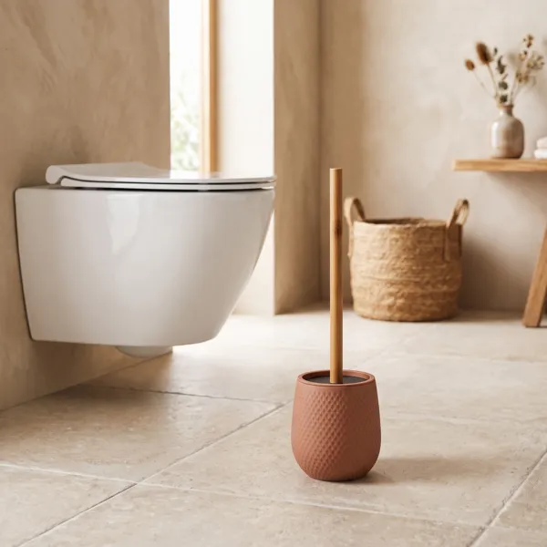 Scovolino per WC in bamb� e ABS a nido d'ape Bania Cappuccino