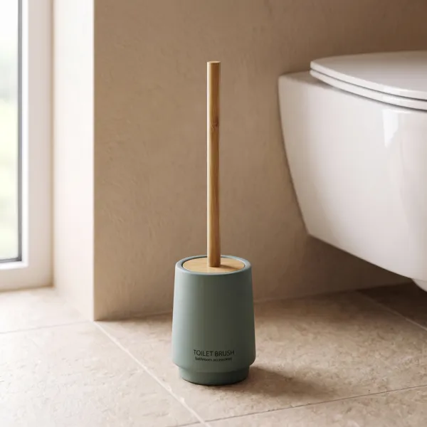 Brosse WC polyr�sine Purebamboo Vert eucalyptus