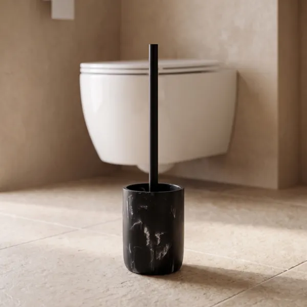 Brosse WC polyr�sine effet marbre S�ma Noir