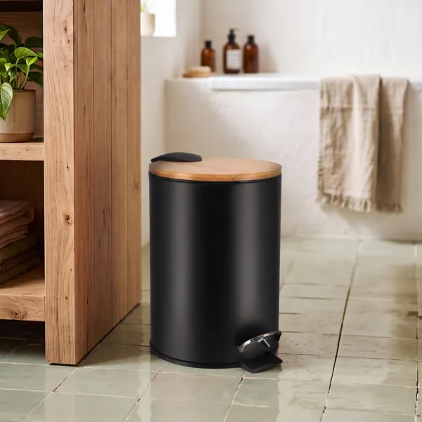 Poubelle � p�dale avec frein de chute Timeless Noir