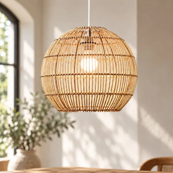 Rattan-H�ngeleuchte Ava (D36 cm) naturfarben
