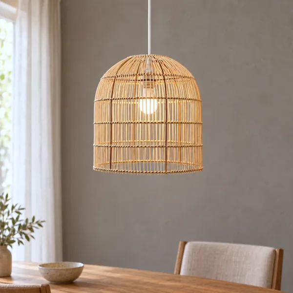 Rattan-H�ngeleuchte Elise (D35 cm) naturfarben