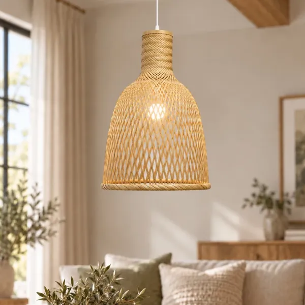 Bambus-Hängeleuchte (D35 cm) Alma naturfarben