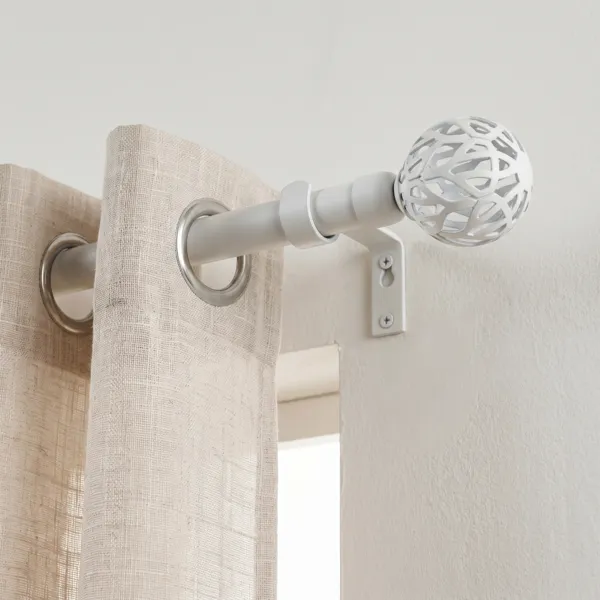 Kit de barra extensible (L140 - L260 cm / D19 mm) Vintage Blanco mate