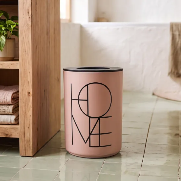 Cubo de basura para ba�o con tapa Minimalist Rosa rubor