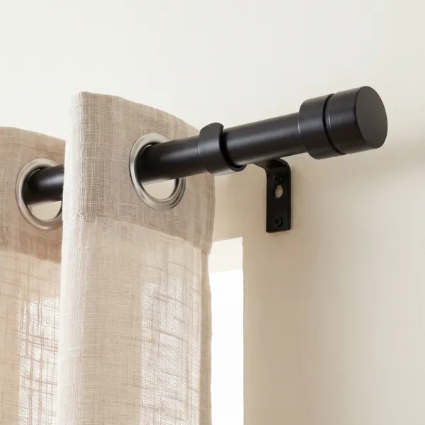 Kit de barra extensible (L210 - L380 cm / D28 mm) Cesena Negro mate