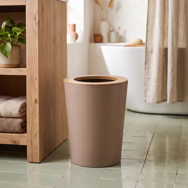 Poubelle salle de bain 5L Purebamboo Cappuccino