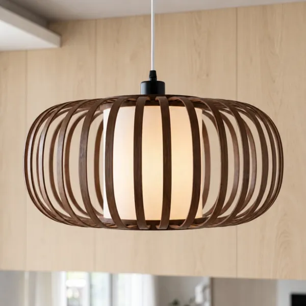 Bambus-Hängeleuchte (D49,5 cm) Zoé Braun