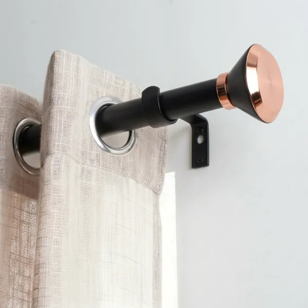 Kit de barra extensible (L210 - L380 cm / D19 mm) Coni Cobre y Negro