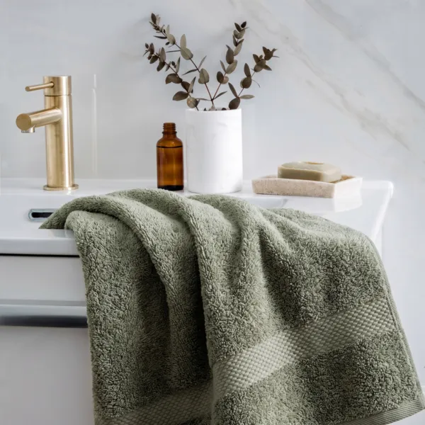 Asciugamano da bagno cotone (30 x 50 cm) Timeless Verde cachi