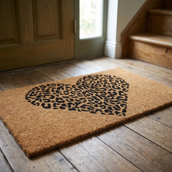 Felpudo Coco (45 x 75 cm) Leopardo Negro