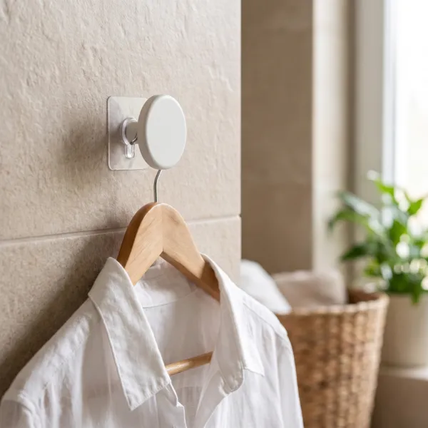 Perchero adhesivo (D6,5 cm) Easy Chic Blanco