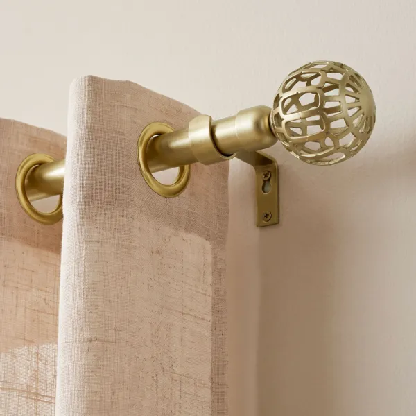 Kit de barra de cortina extensible (L120 - L210 cm / D19 mm) Faceta Oro