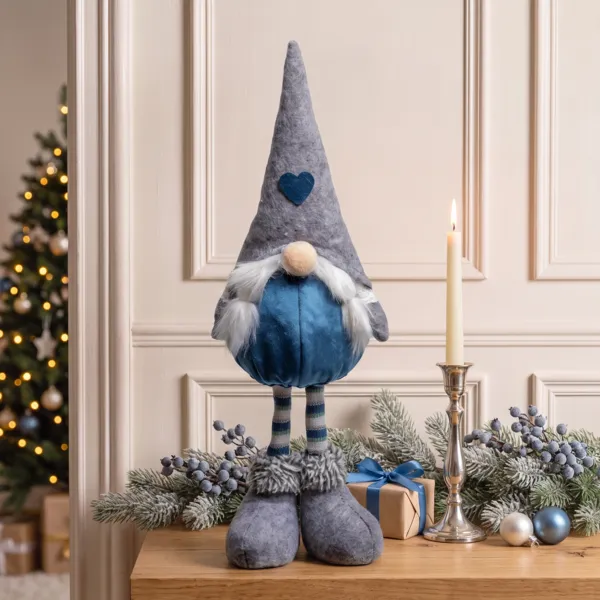 Weihnachtswichtel (H50 cm) Huguette chapeau pointu Grau