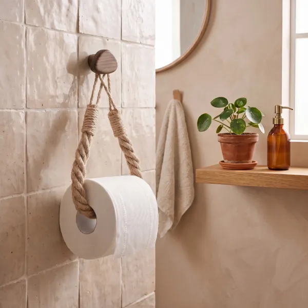 Papierrolhouder - zelfklevende handdoekhouder Galet Beige
