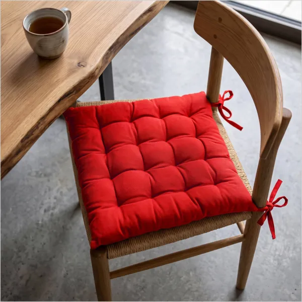 Coussin de chaise carré coton (40 x 40 cm) Pixel Rouge