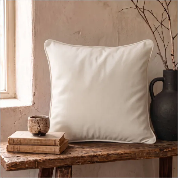 Quadratisches Baumwoll-Kissen (60 x 60 cm) Pixel Beige