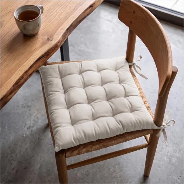 Coussin de chaise carré coton (40 x 40 cm) Pixel Beige