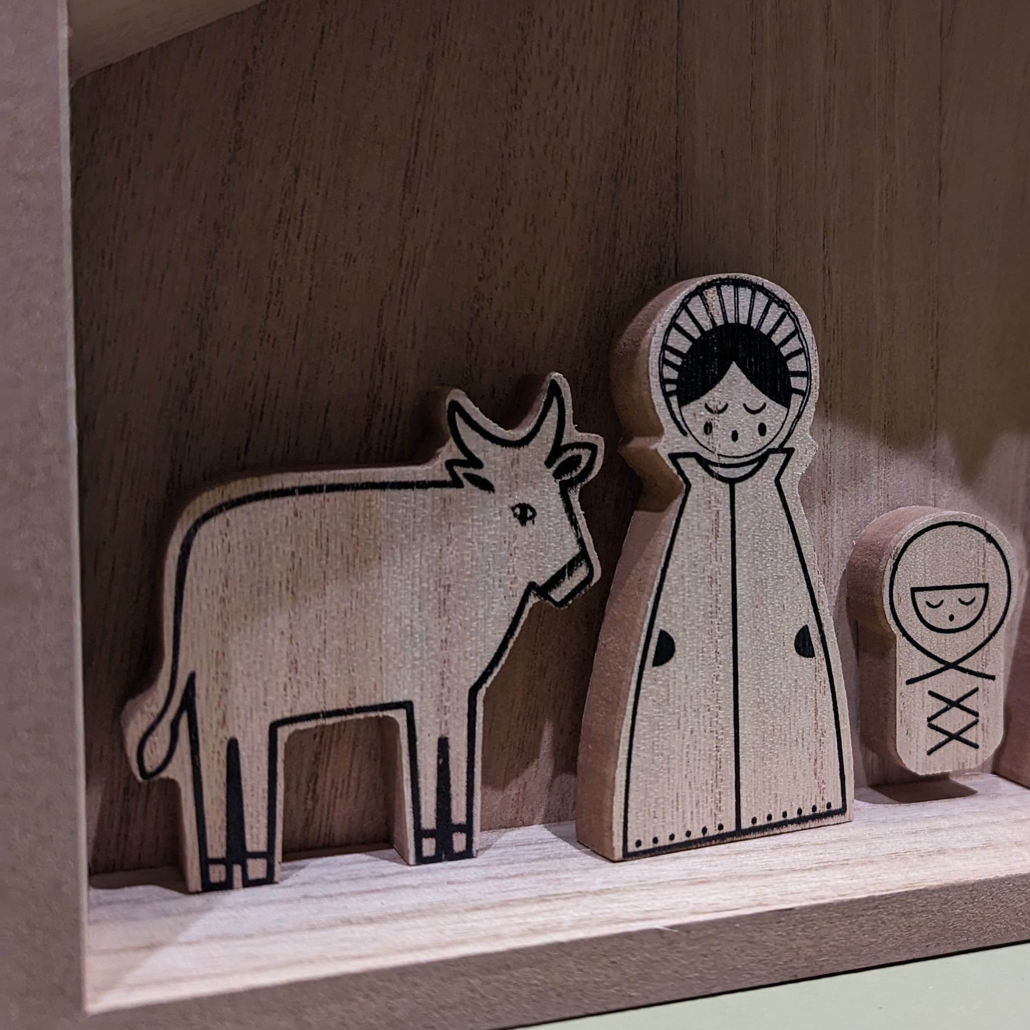 Petite Crèche De Noël Dans Boîte En Fer Blanc - Figurines Résine 3D De La Sainte Famille - Décoration De Poche Pour Table, Bureau, étagère
