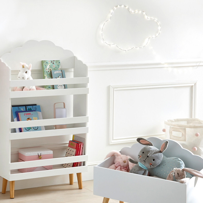 Eminza Spielzeugkiste Weiß Kindermöbel - - Wolke