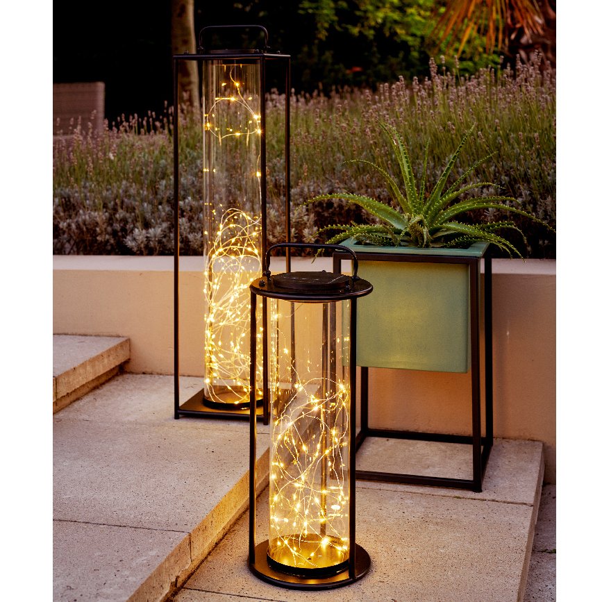 Set di 3 lanterne solari da giardino Sfera - Transparente