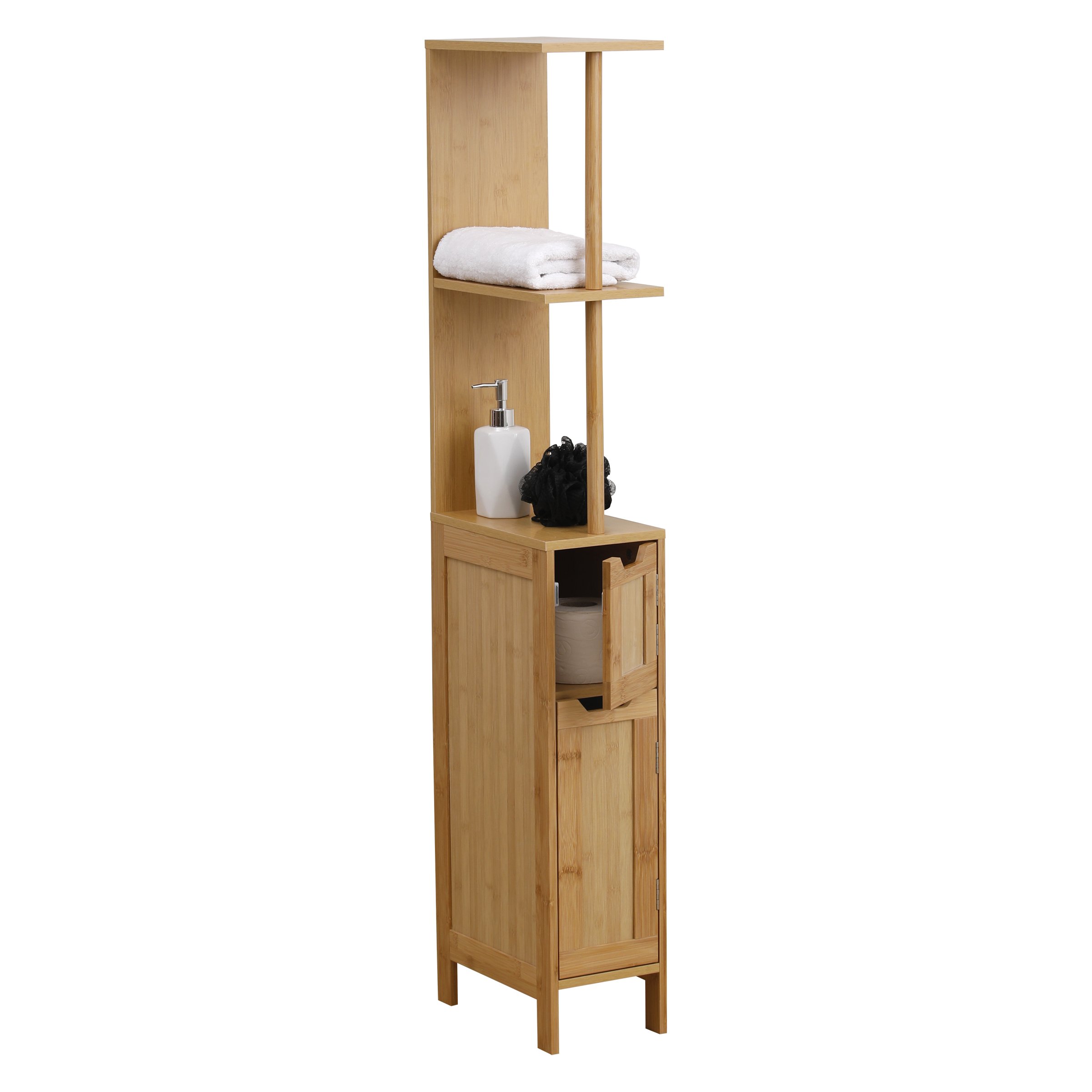 Meuble à Chaussures En Bambou - 25 Cm De Large - Gain De Place Pour Entrée, Placard, Salon - Montage Sans Outil - Design élégant Et Naturel