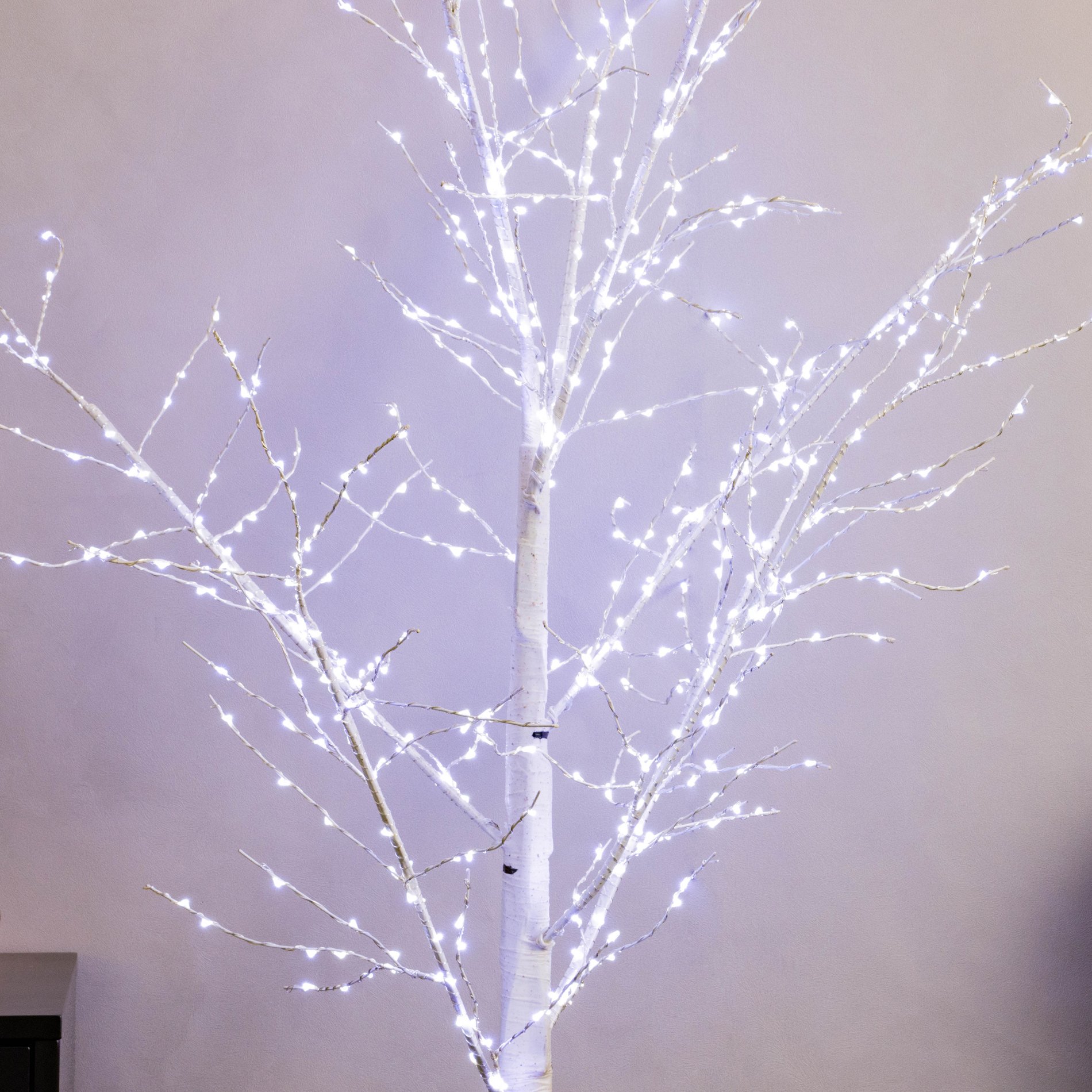 Arbre lumineux LED WILLOW (H120cm) en métal blanc