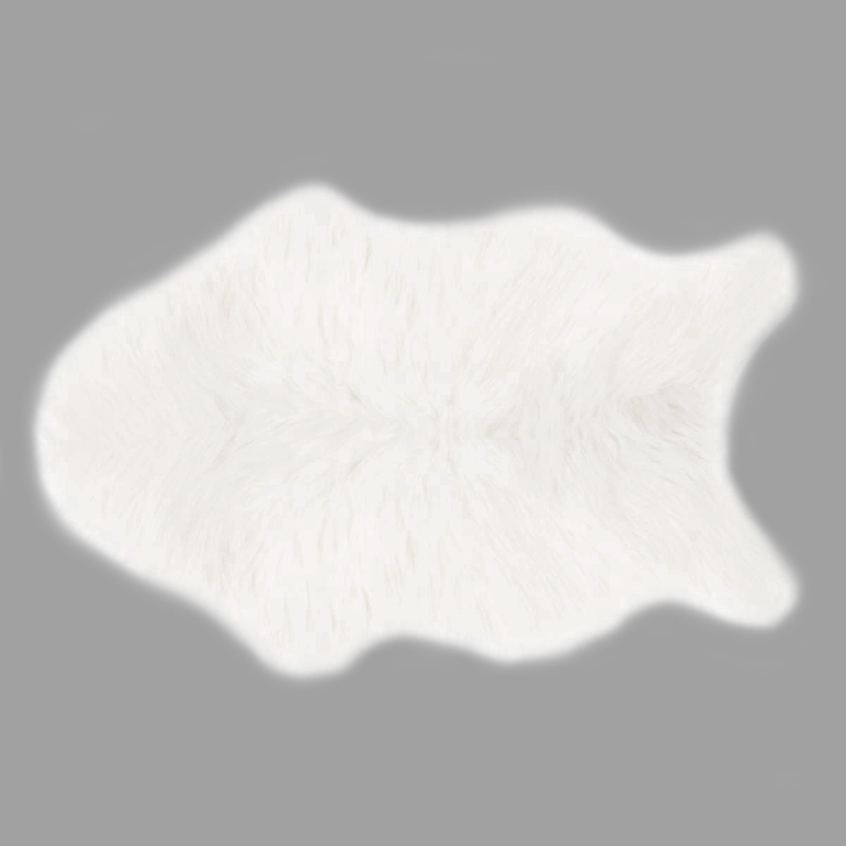 Tapis fausse fourrure (90 cm) Fisher Blanc - Linge de maison
