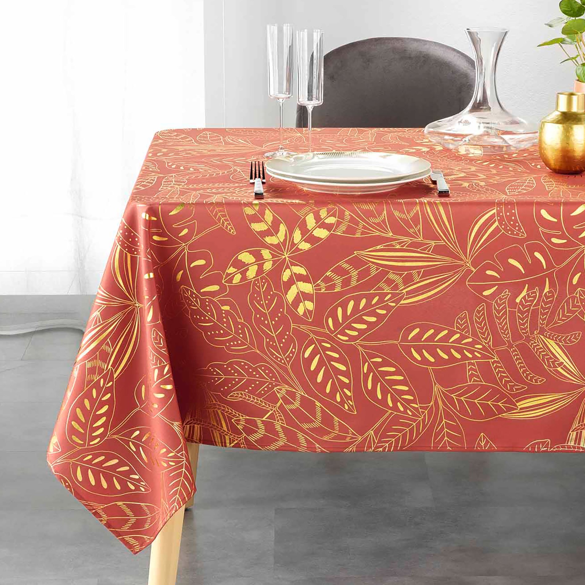 Morsbestendig Polyester Tafelkleed Rechthoekig - Goud - 149x322 Cm Voor Bruiloft, Restaurant & Feest