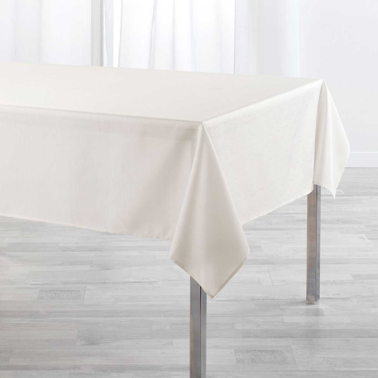 Nappe rectangulaire tissu PVC (L240 cm) Delicia Taupe - Linge de table -  Eminza