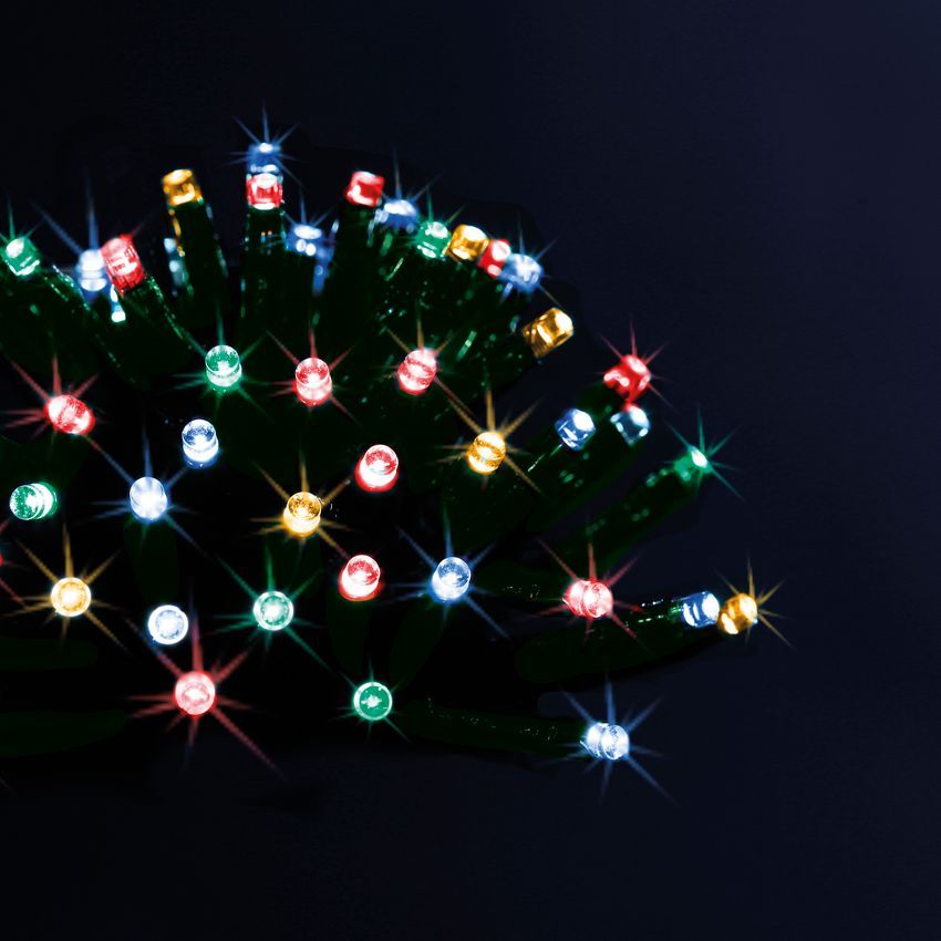 Guirlande lumineuse solaire 20 globes scintillants LED multicolore FES –