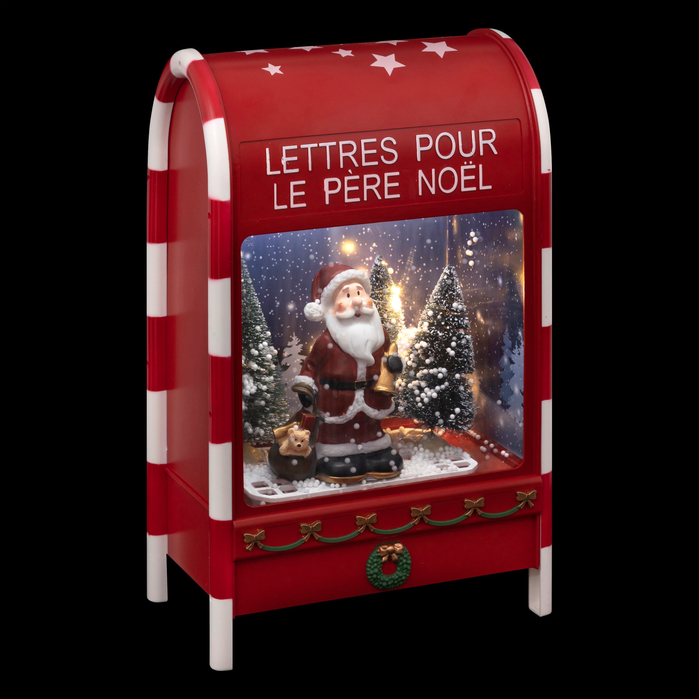 Lot 3 boîtes Cadeaux Lumineux Rouges Noeud Blanc Noël intérieur