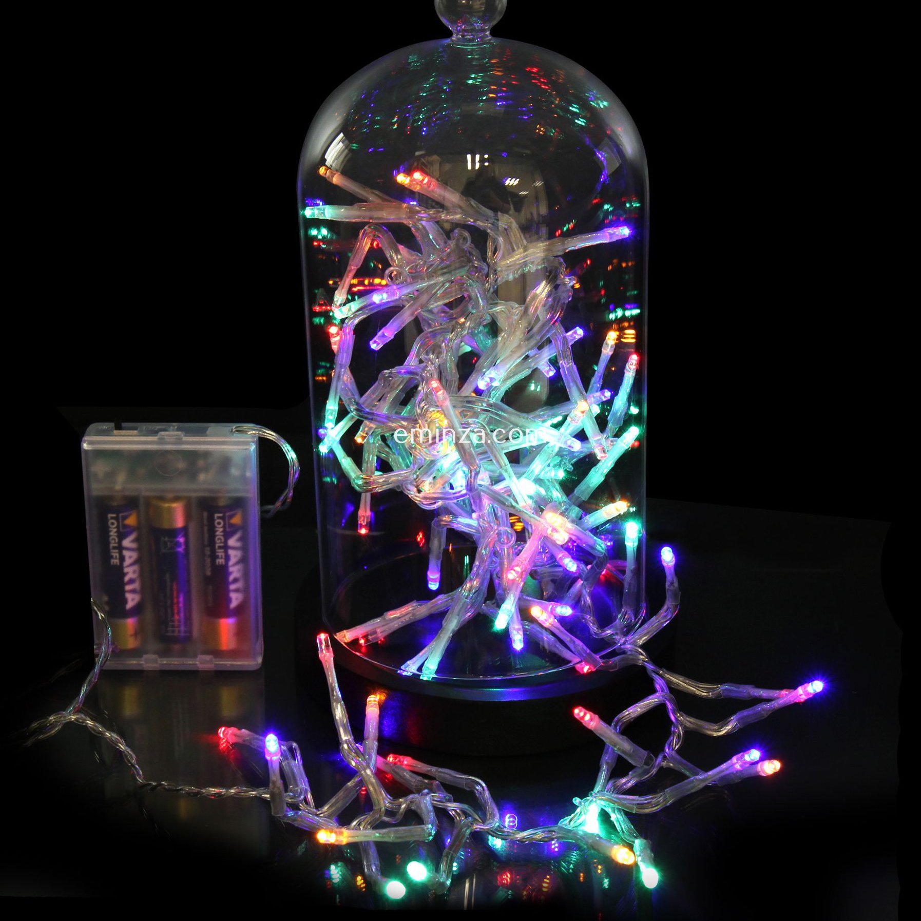 Guirlande lumineuse à piles 1 m Multicolore 100 LED - Décoration lumineuse  - Eminza