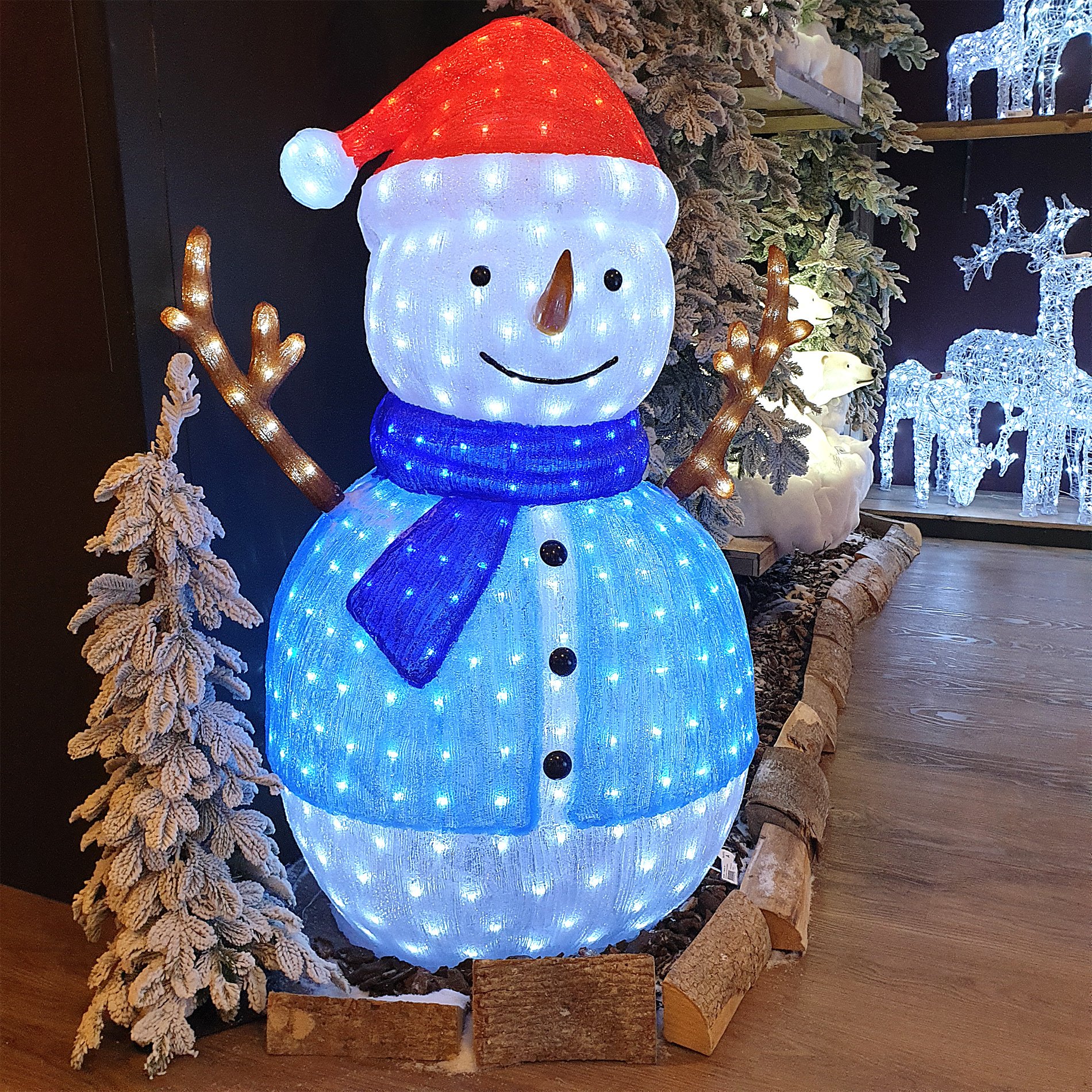 Bonhomme de neige lumineux Omar Blanc froid 500 LED - Décoration