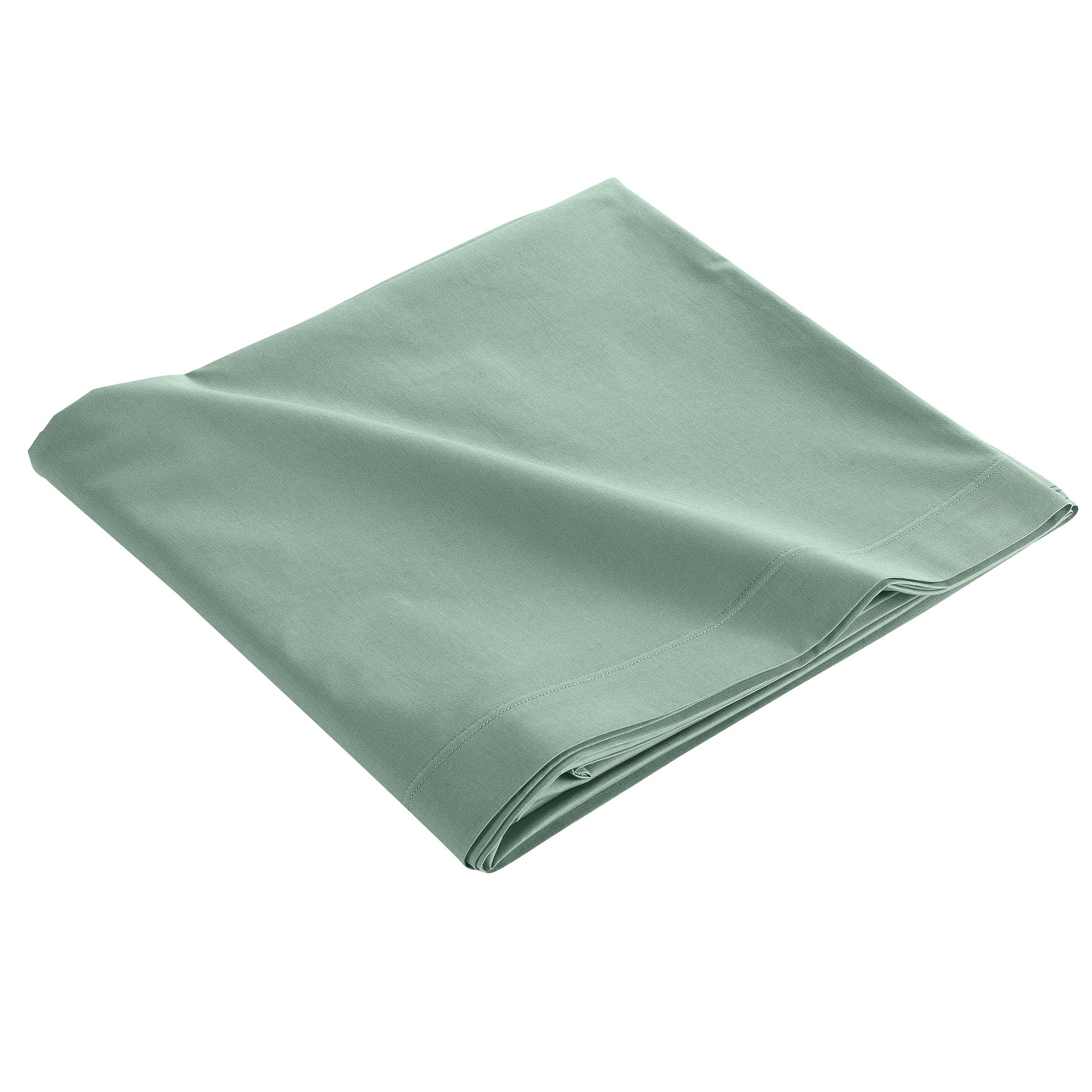 Drap Plat 100% Coton Bio Lit Double - Vert Celadon - 240x300 Cm - Certifié Ecocert