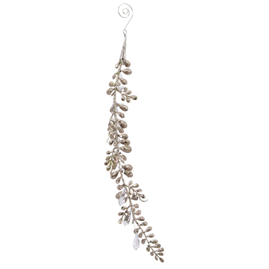 2 Uccellini Decorativi Per Albero Di Natale Con Clip - Colore Champagne - Grandi Dimensioni - Per Ghirlande E Composizioni
