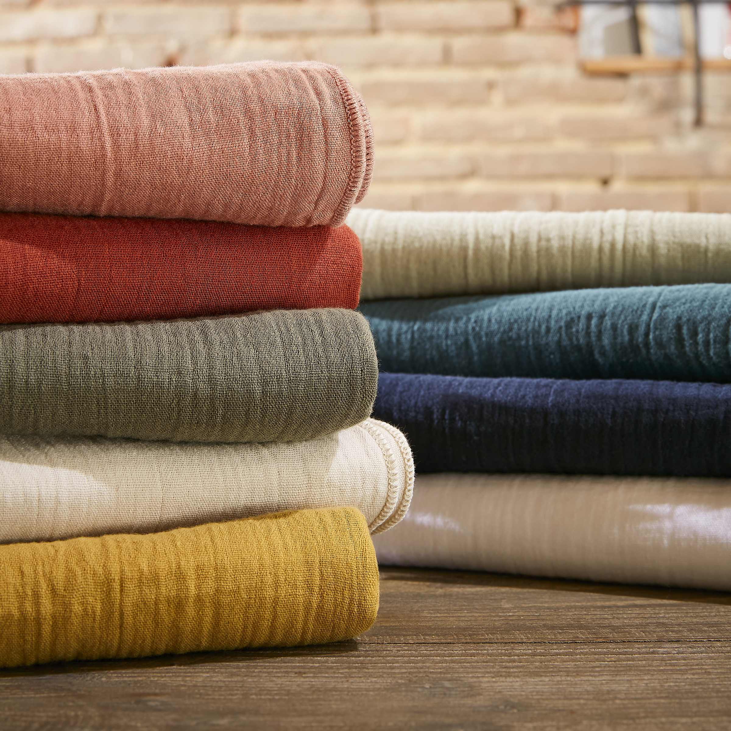 Drap Plat 270x300 Cm En Gaze De Coton Safran - 100% Coton, Doux Et Respirant - Housse De Lit OEKO-TEX
