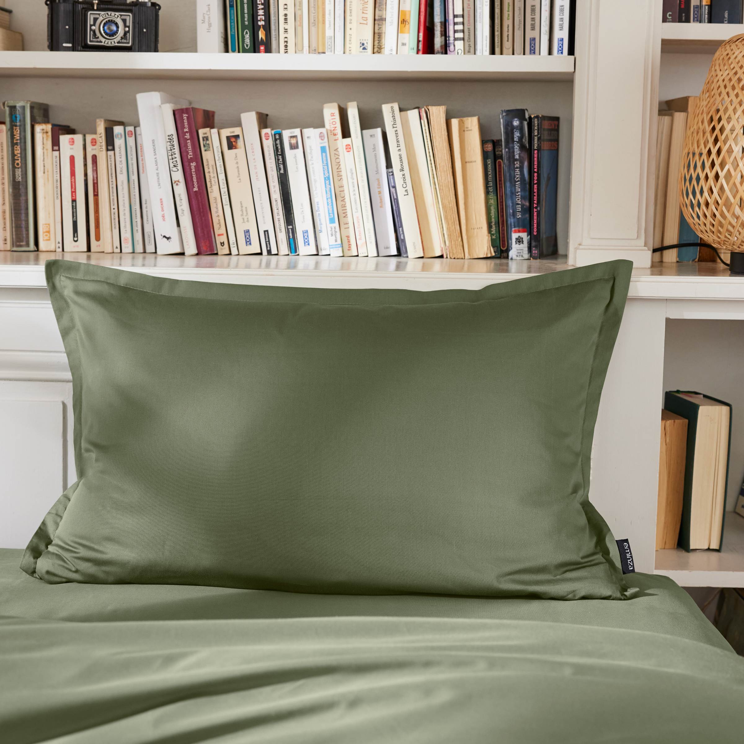 Taies D'oreiller Double Mousseline Coton 40x80 Cm - Lot De 2 - Certifié Öko-Tex - Vert Clair - Fermeture éclair