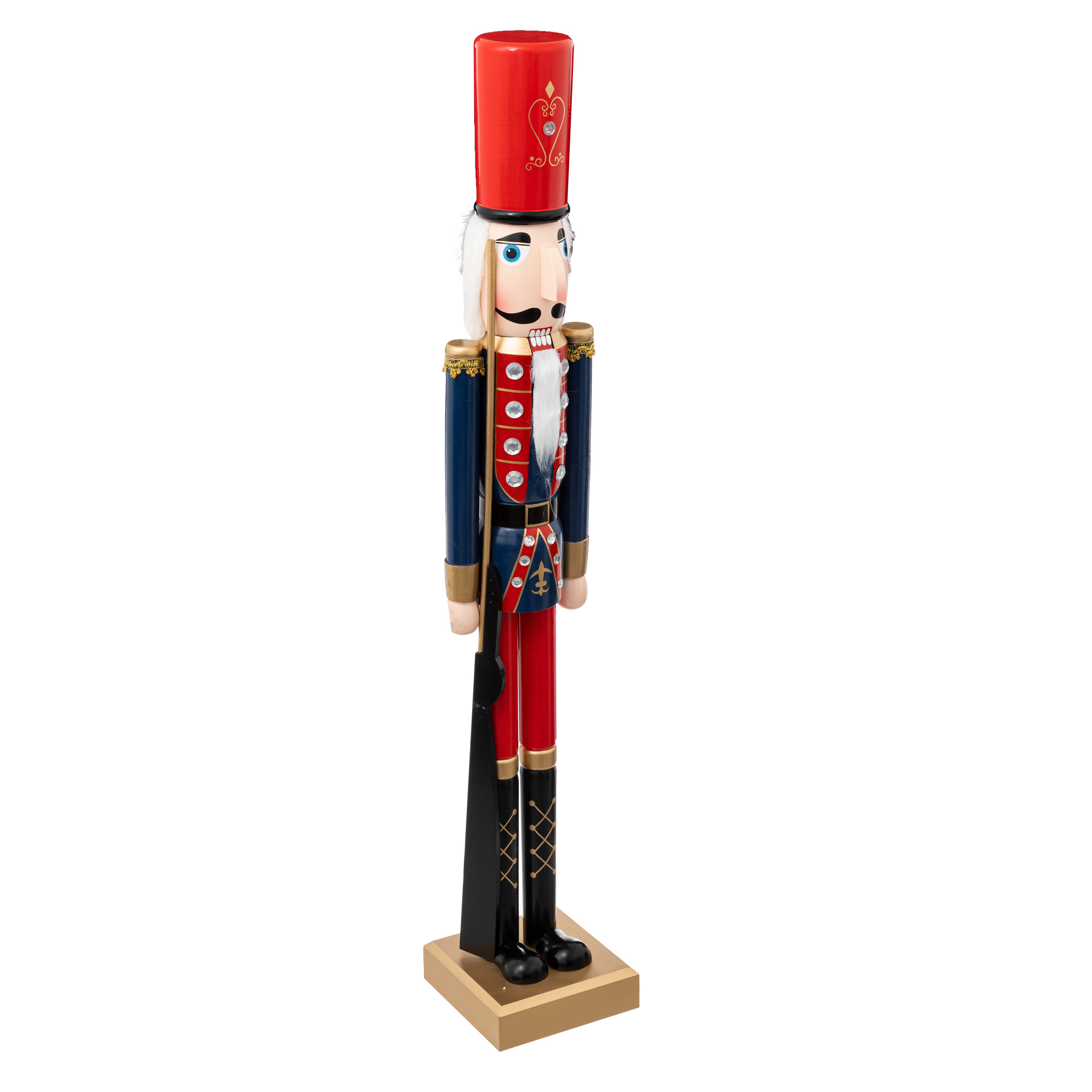 2 Figurines Casse-Noisette En Bois Bleu - Décoration De Noël - Soldats De Vacances Pour Table